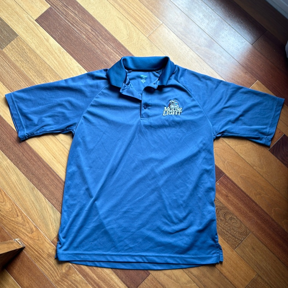 Moosehead Beer Branded Men’s Medium Blue Polo Golf Shirt